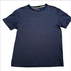 Denim & Flower Ricky Singh Navy with Pink Dots Crewneck T-Shirt Short Sleeve, L